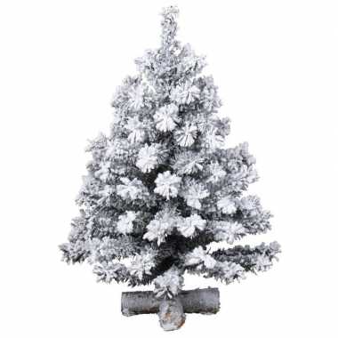 Besneeuwde kunst kerstboom op kruispoot 45 cm kunstbomen