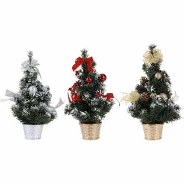 Kerstboom met decoratie/versiering zilver 40 cm