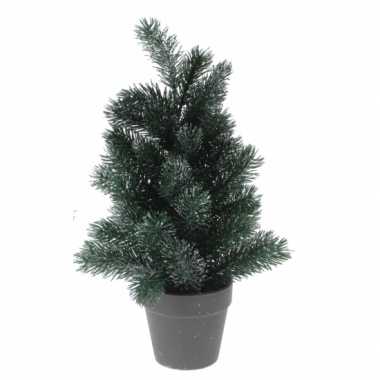 Kleine kerstboom zilveren glitters 40 cm