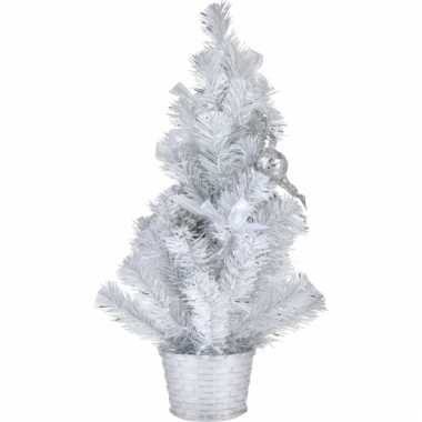 Witte kerstboom met versiering 50 cm