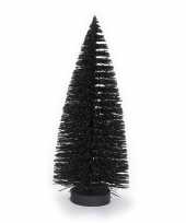 Decoratie kerstbomen mini kerstboompjes zwart 27 cm