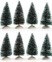 Kerstdorp miniatuur boompjes 8 stuks