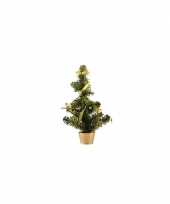 Mini kerst decoratie boompje goud 36 cm