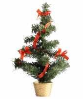 Mini kerst decoratie boompje goud rood 36 cm